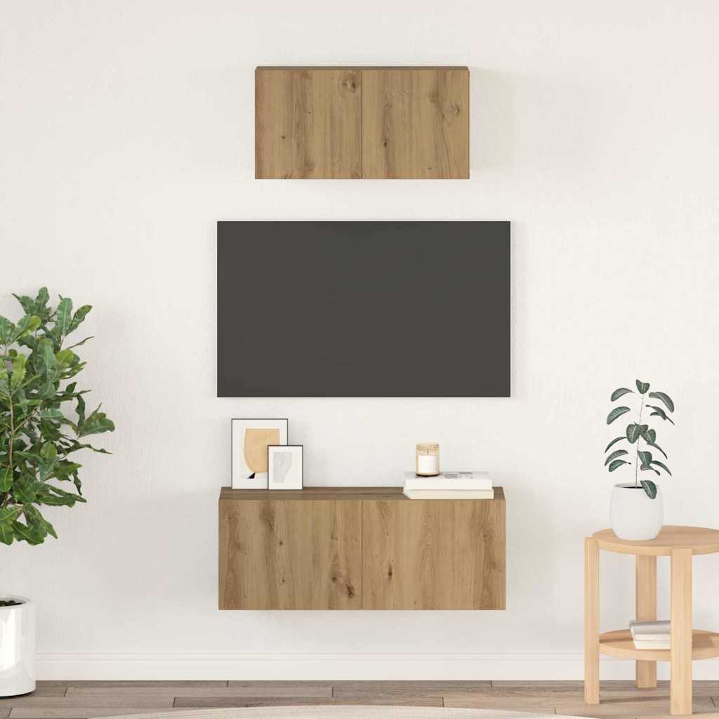 Sestava Tv Skříněk 2 Ks Artisanový Dub Kompozitní Dřevo