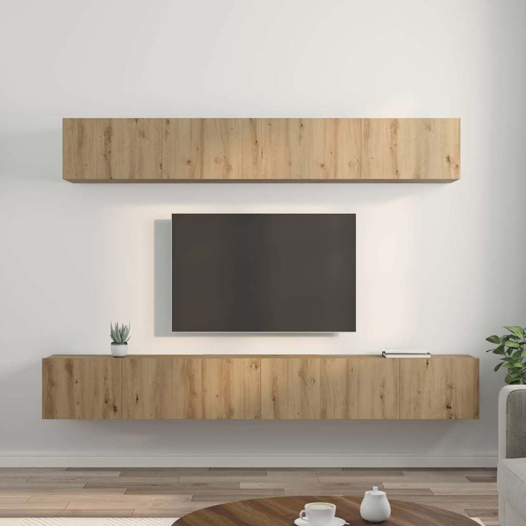 Sestava Tv Skříněk 5 Ks Artisanový Dub Kompozitní Dřevo