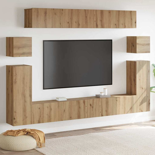 Tv Jednotky Nástěnný 4 Pcs Artisanový Dub Kompozitní Dřevo