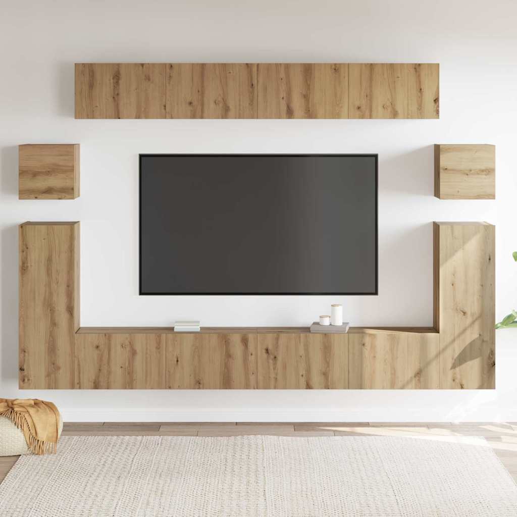 Tv Jednotky Nástěnný 4 Pcs Artisanový Dub Kompozitní Dřevo