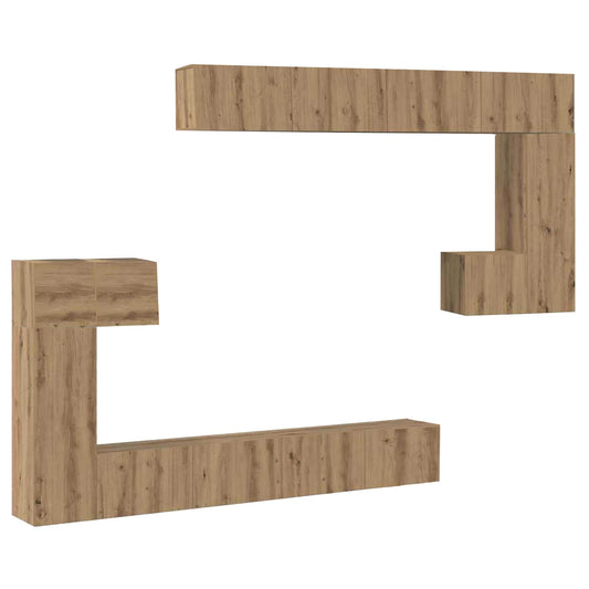 Tv Jednotky Nástěnný 4 Pcs Artisanový Dub Kompozitní Dřevo