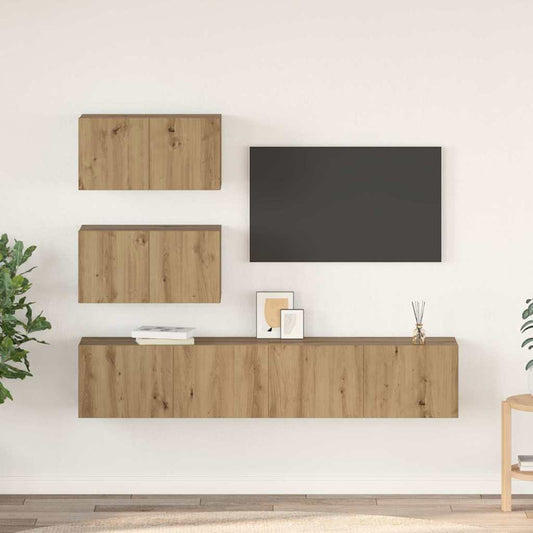 Sestava Tv Skříněk 4 Ks Dub Artisan Kompozitní Dřevo