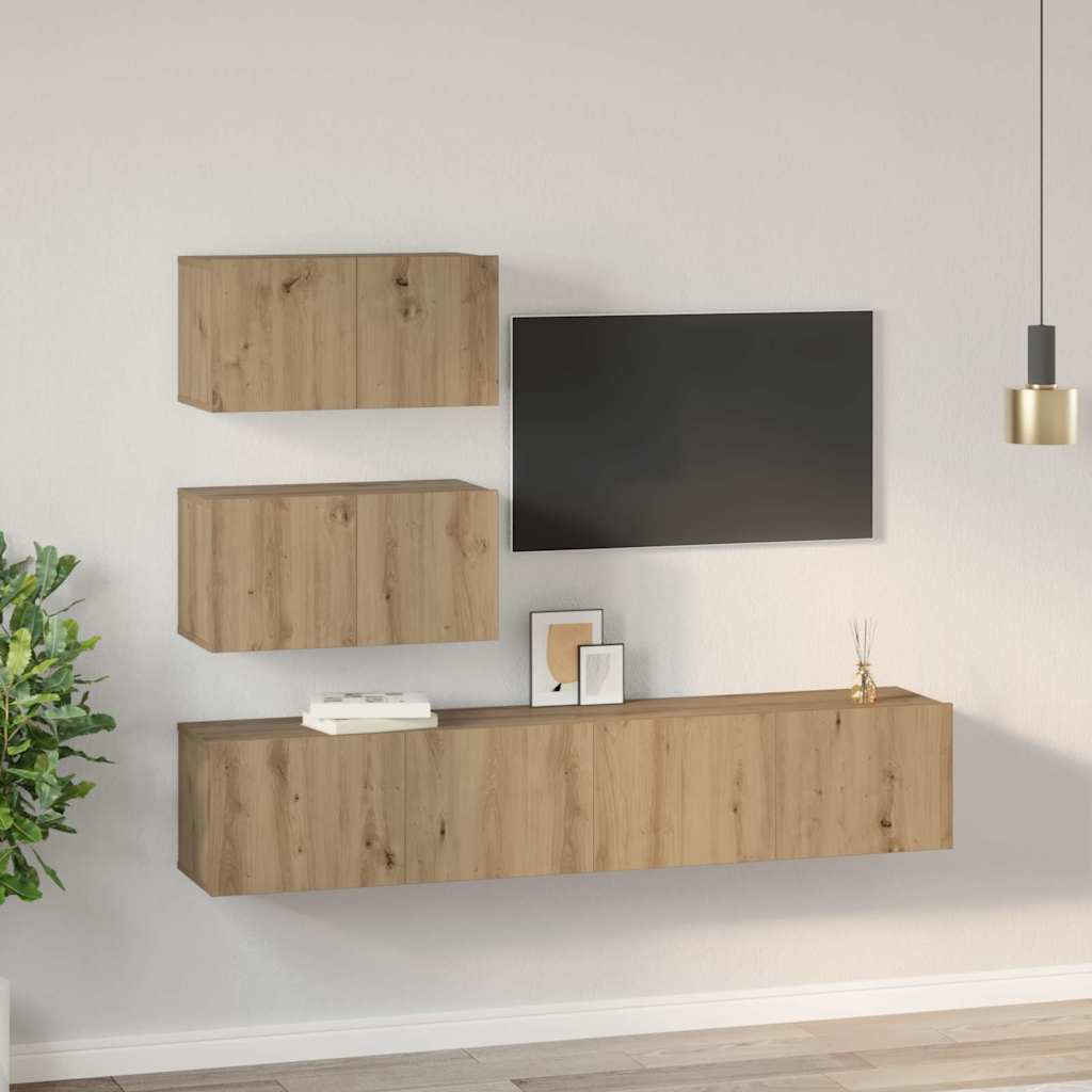 Sestava Tv Skříněk 4 Ks Dub Artisan Kompozitní Dřevo