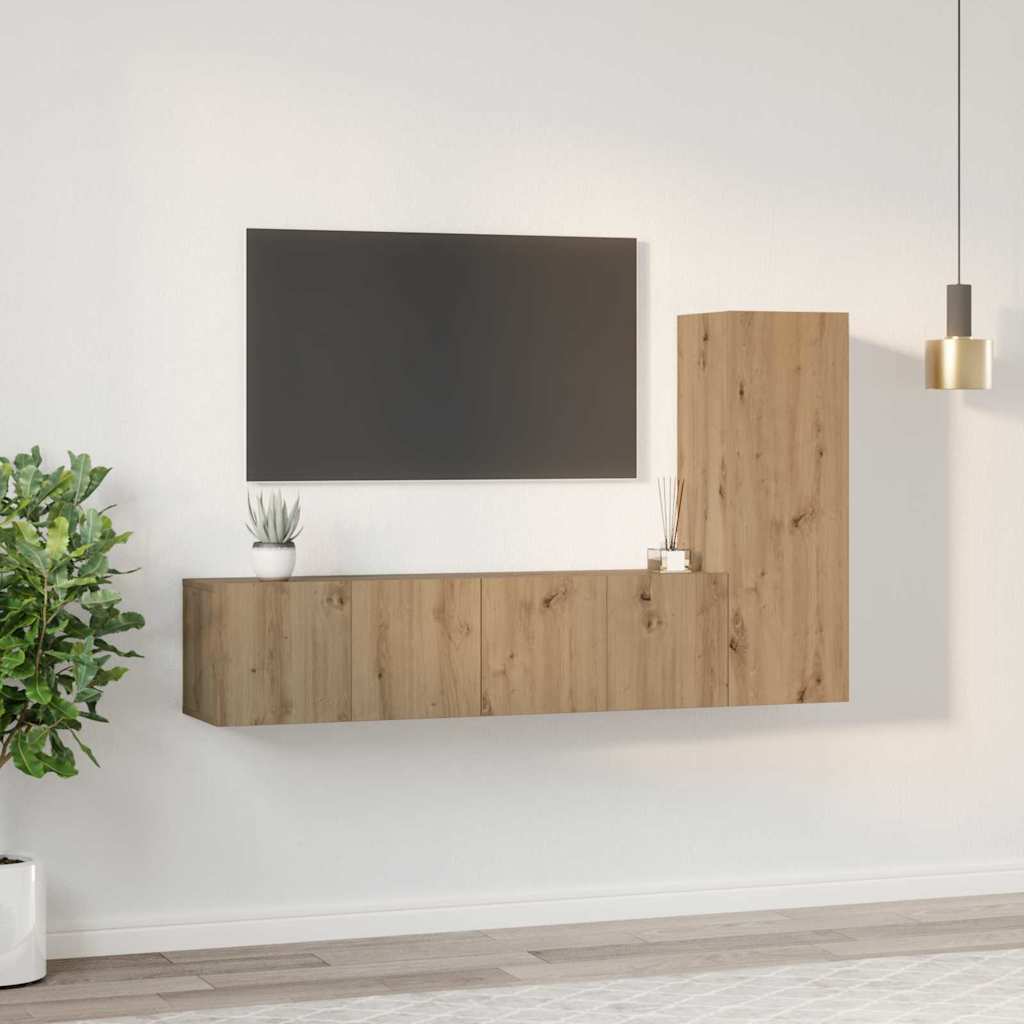 Sestava Tv Skříněk 3 Ks Artisanový Dub Kompozitní Dřevo