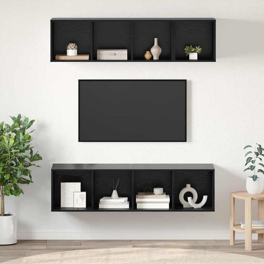 Sestava Tv Skříněk 3 Ks Černý Dub Kompozitní Dřevo