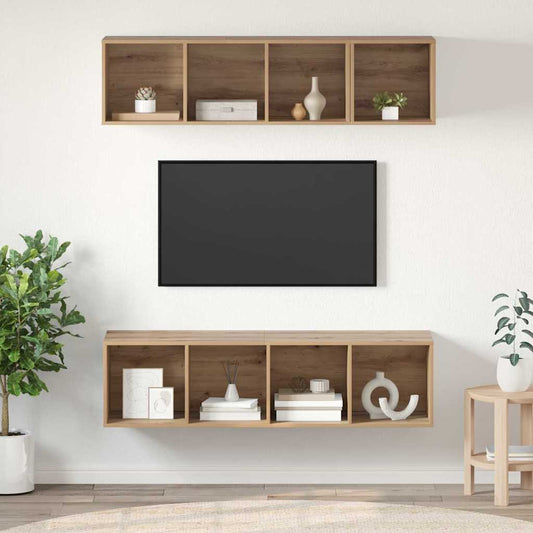 Sestava Tv Skříněk 3 Ks Artisanový Dub Kompozitní Dřevo