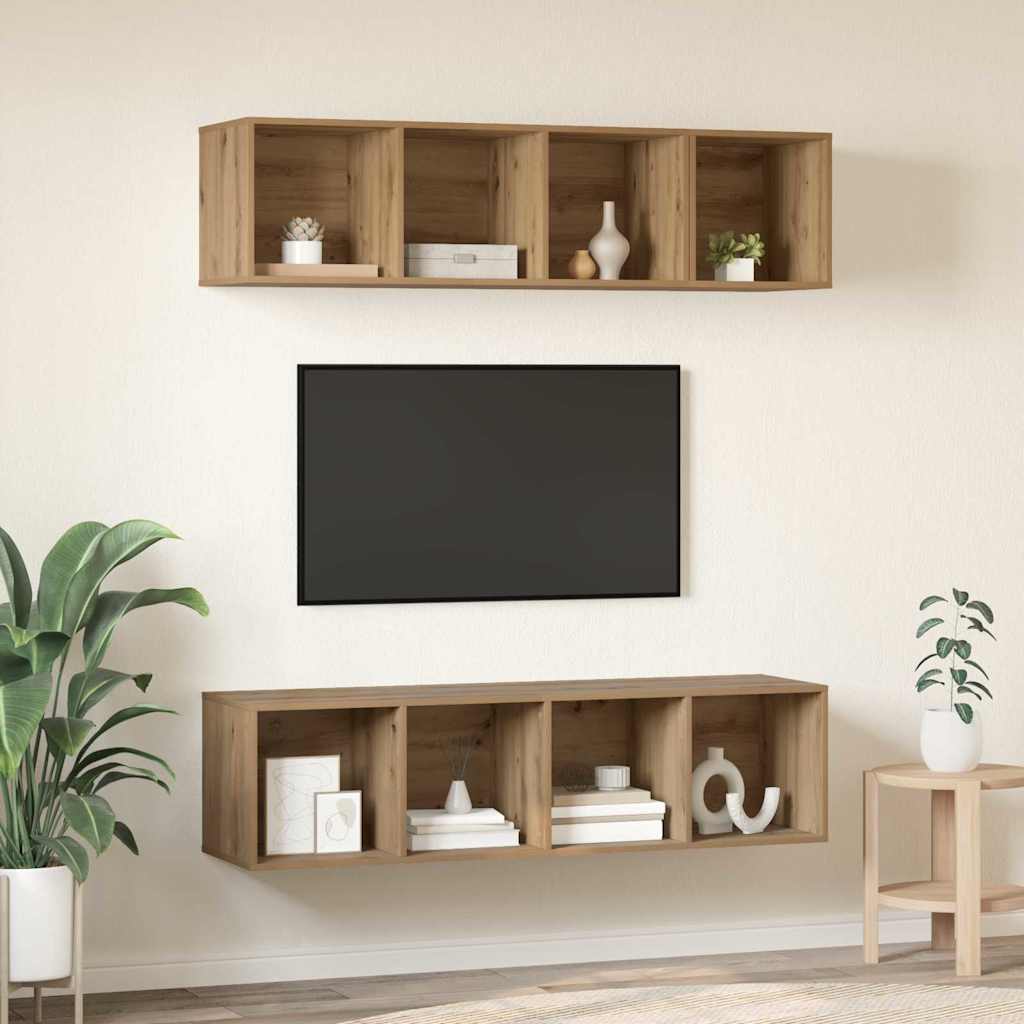Sestava Tv Skříněk 3 Ks Artisanový Dub Kompozitní Dřevo