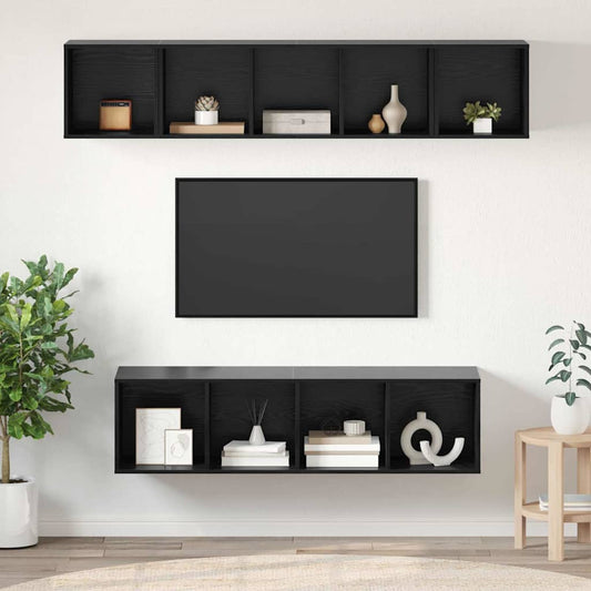 Sestava Tv Skříněk 4 Ks Černý Dub Kompozitní Dřevo