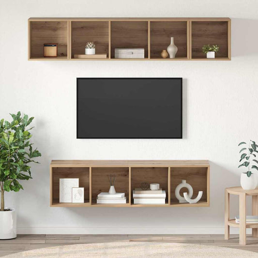 Sestava Tv Skříněk 4 Ks Artisanový Dub Kompozitní Dřevo