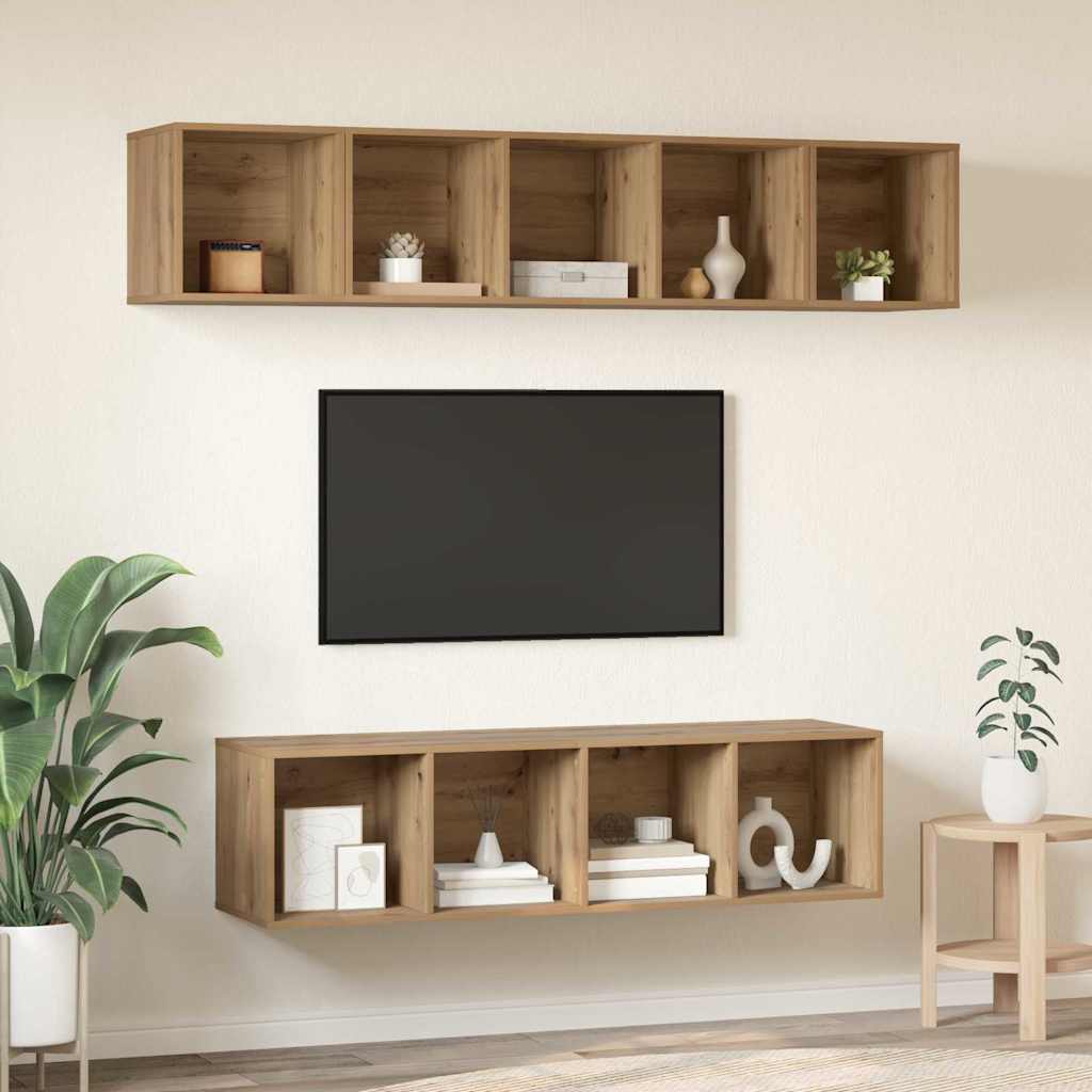 Sestava Tv Skříněk 4 Ks Artisanový Dub Kompozitní Dřevo