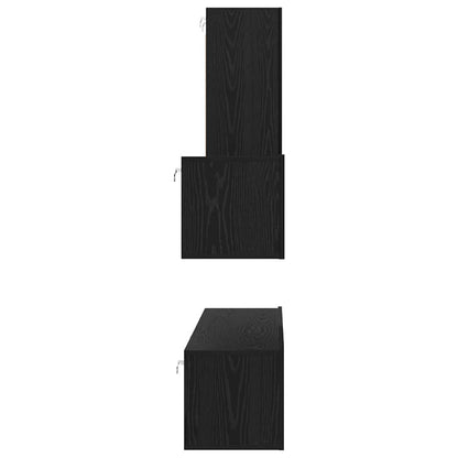 Nástěnná Skříň Na Tv 4 Ks Černý Dub Kompozitní Dřevo