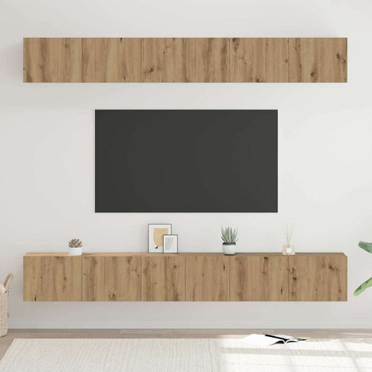 Sestava Tv Skříněk 6 Ks Artisanový Dub Kompozitní Dřevo