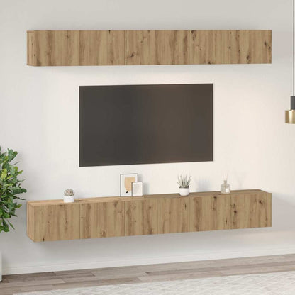 Sestava Tv Skříněk 6 Ks Artisanový Dub Kompozitní Dřevo