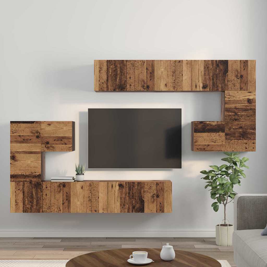 Tv Jednotky 4 Ks Staré Dřevo Kompozitní Dřevo