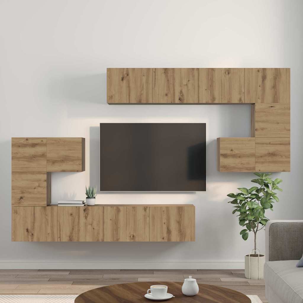 Tv Jednotky 4 Ks Artisanový Dub Kompozitní Dřevo