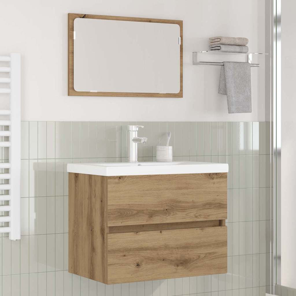 Sada Koupelnového Nábytku 3 Ks Černý Dub 61 X 39 X 45 Cm