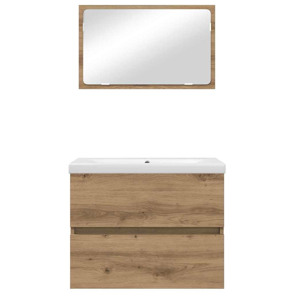 Sada Koupelnového Nábytku 3 Ks Černý Dub 61 X 39 X 45 Cm
