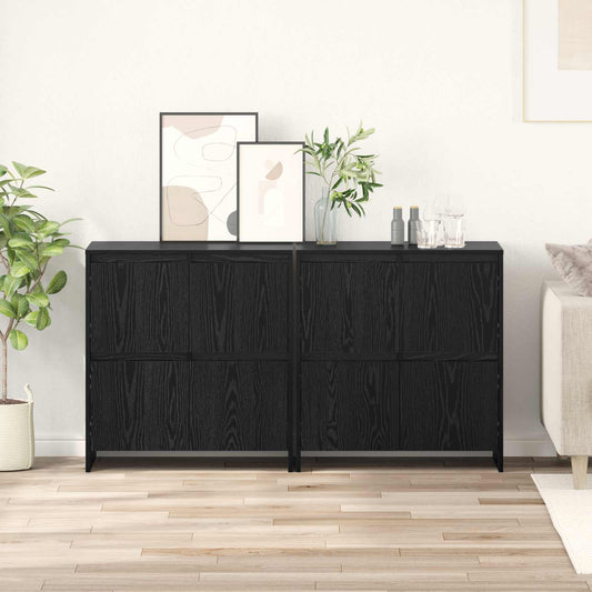 Konzole 2 Ks Černý Dub 70 X 41 X 75 Cm Kompozitní Dřevo