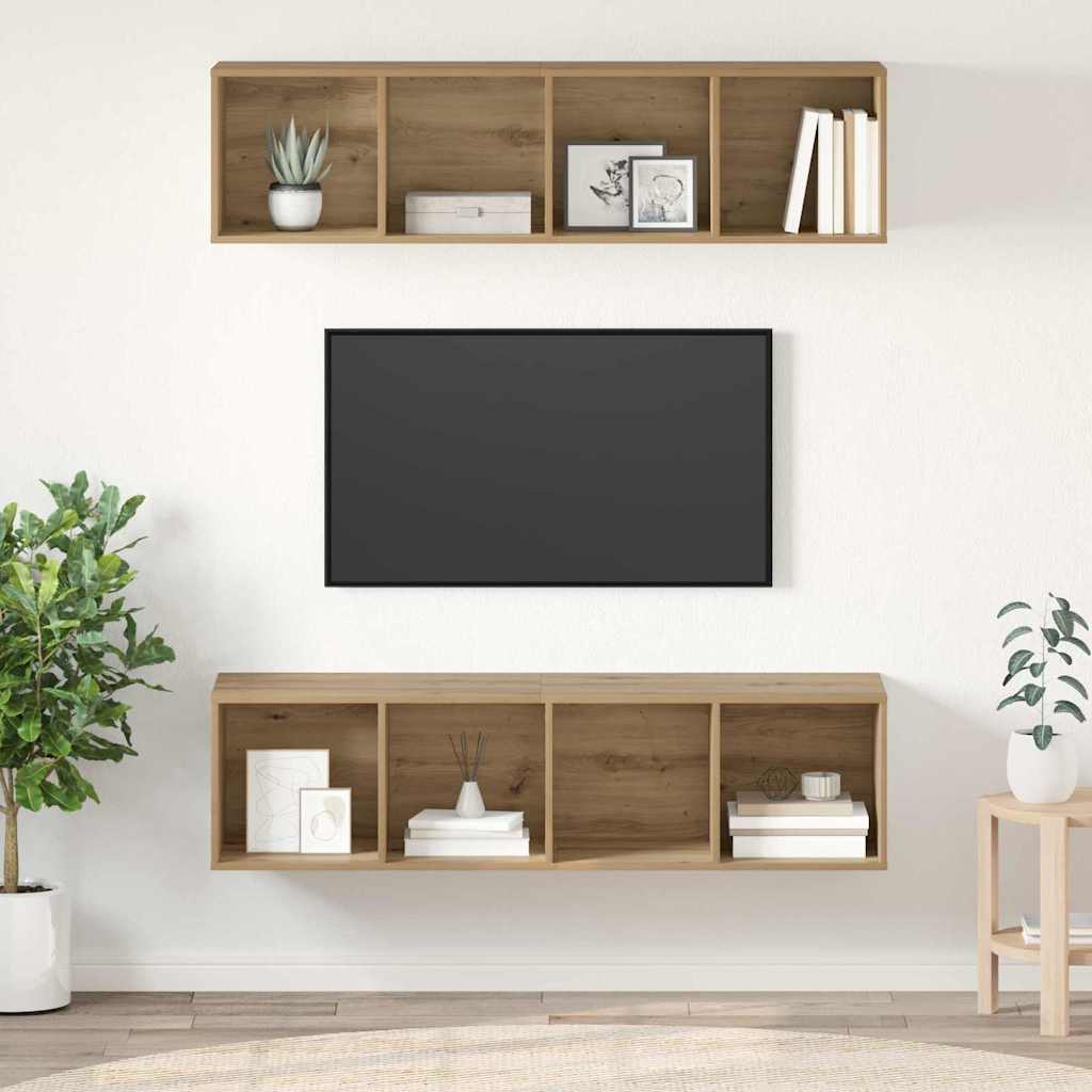 Sestava Tv Skříněk 2 Ks Artisanový Dub Kompozitní Dřevo