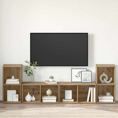 Sestava Tv Skříněk 4 Ks Artisanový Dub Kompozitní Dřevo