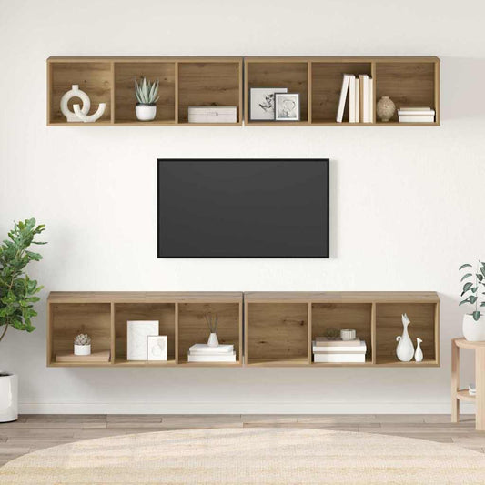 Sestava Tv Skříněk 4 Ks Artisanový Dub Kompozitní Dřevo