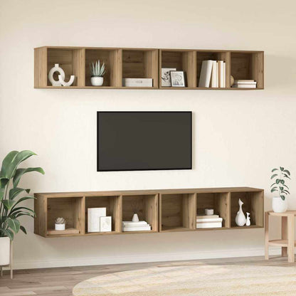 Sestava Tv Skříněk 4 Ks Artisanový Dub Kompozitní Dřevo