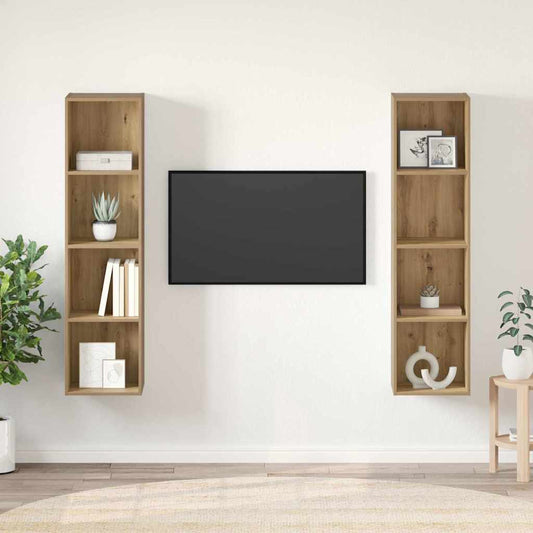 Sestava Tv Skříněk 2 Ks Hnědá Kompozitní Dřevo