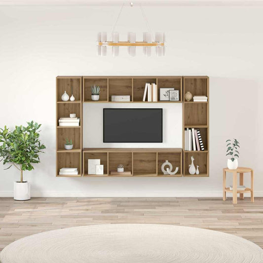 Sestava Tv Skříněk 4 Ks Hnědá Kompozitní Dřevo