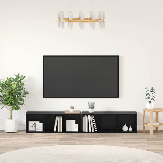 Sestava Tv Skříněk 2 Ks Černý Dub Kompozitní Dřevo