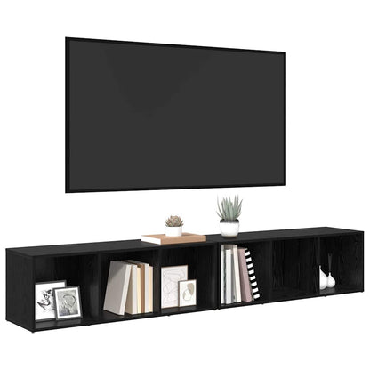 Sestava Tv Skříněk 2 Ks Černý Dub Kompozitní Dřevo