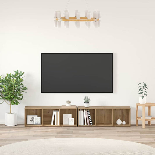 Sestava Tv Skříněk 2 Ks Artisanový Dub Kompozitní Dřevo