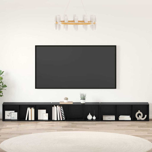 Sestava Tv Skříněk 3 Ks Černý Dub Kompozitní Dřevo