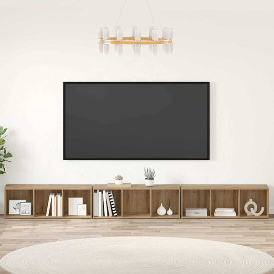 Sestava Tv Skříněk 3 Ks Artisanový Dub Kompozitní Dřevo