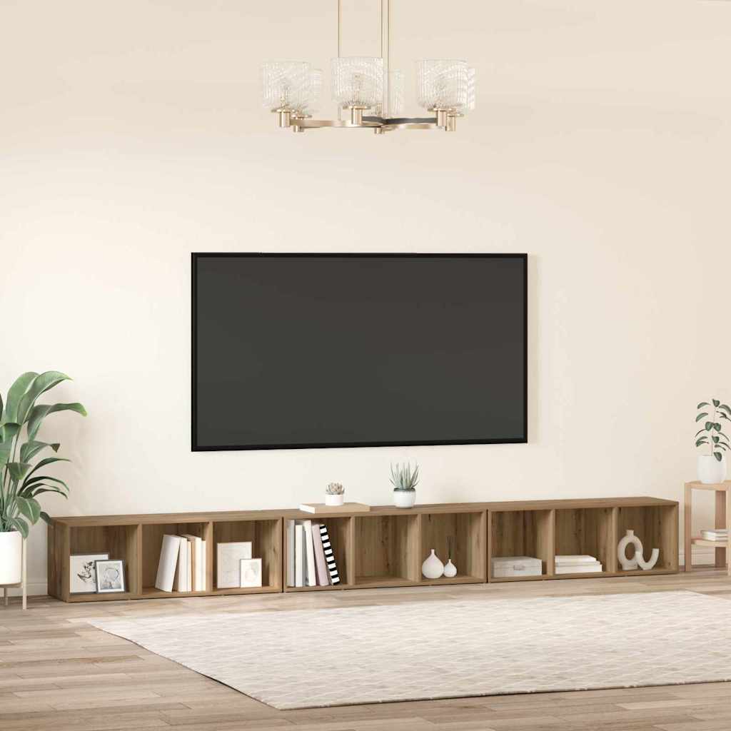 Sestava Tv Skříněk 3 Ks Artisanový Dub Kompozitní Dřevo