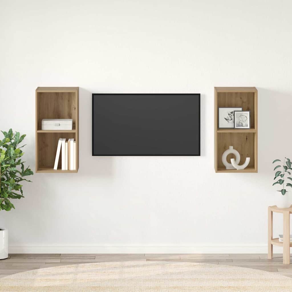 Sestava Tv Skříněk 2 Ks Artisanový Dub Kompozitní Dřevo