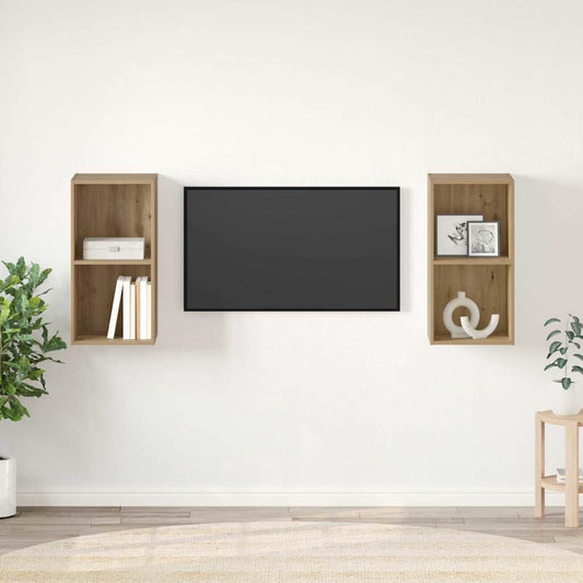Sestava Tv Skříněk 2 Ks Artisanový Dub Kompozitní Dřevo