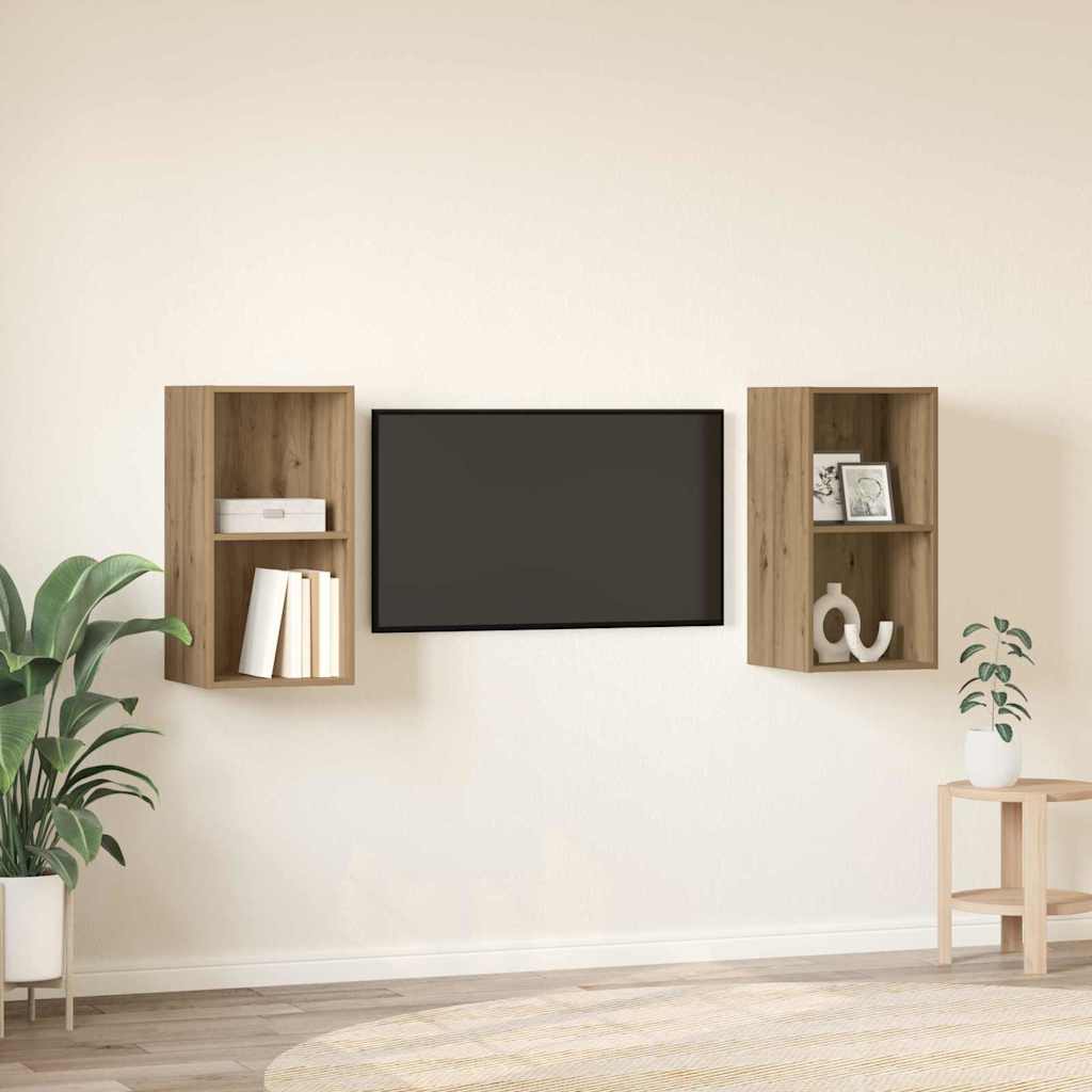 Sestava Tv Skříněk 2 Ks Artisanový Dub Kompozitní Dřevo