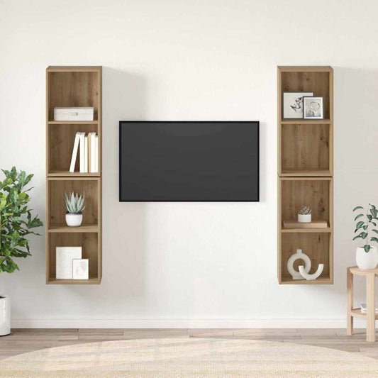 Sestava Tv Skříněk 4 Ks Artisanový Dub Kompozitní Dřevo