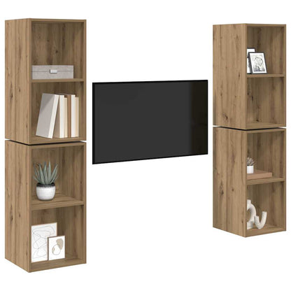Sestava Tv Skříněk 4 Ks Artisanový Dub Kompozitní Dřevo