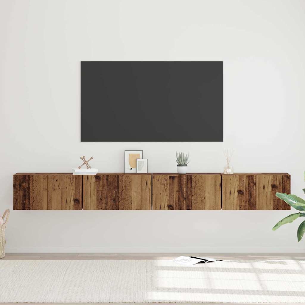 Sestava Tv Skříněk 4 Ks Staré Dřevo Kompozitní Dřevo