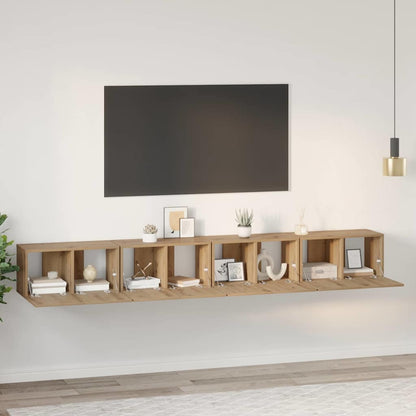 Sestava Tv Skříněk 4 Ks Artisanový Dub Kompozitní Dřevo