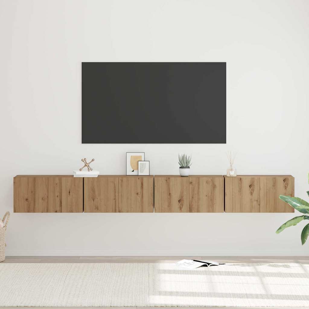 Sestava Tv Skříněk 4 Ks Artisanový Dub Kompozitní Dřevo