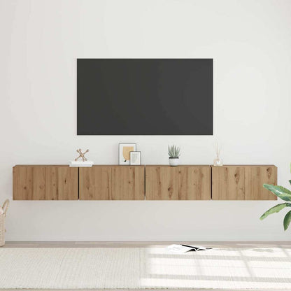 Sestava Tv Skříněk 4 Ks Artisanový Dub Kompozitní Dřevo
