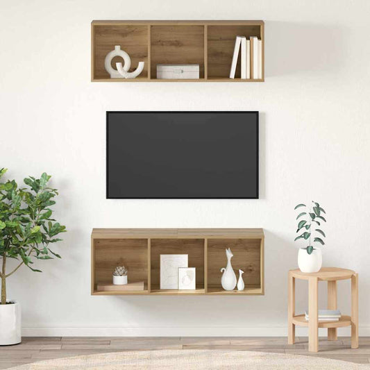 Sestava Tv Skříněk 2 Ks Artisanový Dub Kompozitní Dřevo