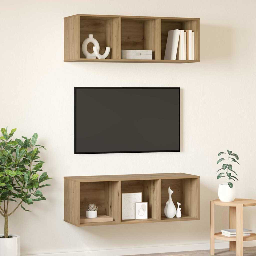 Sestava Tv Skříněk 2 Ks Artisanový Dub Kompozitní Dřevo