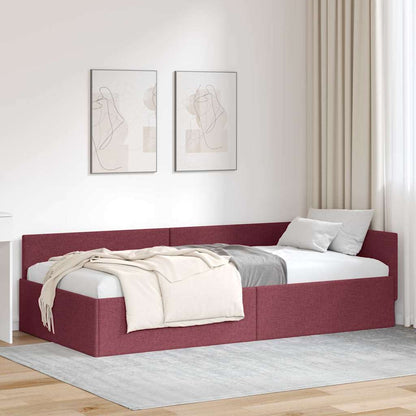 Rohový Rám Postele Víno Červené 80 Cm X 200 Cm Textil