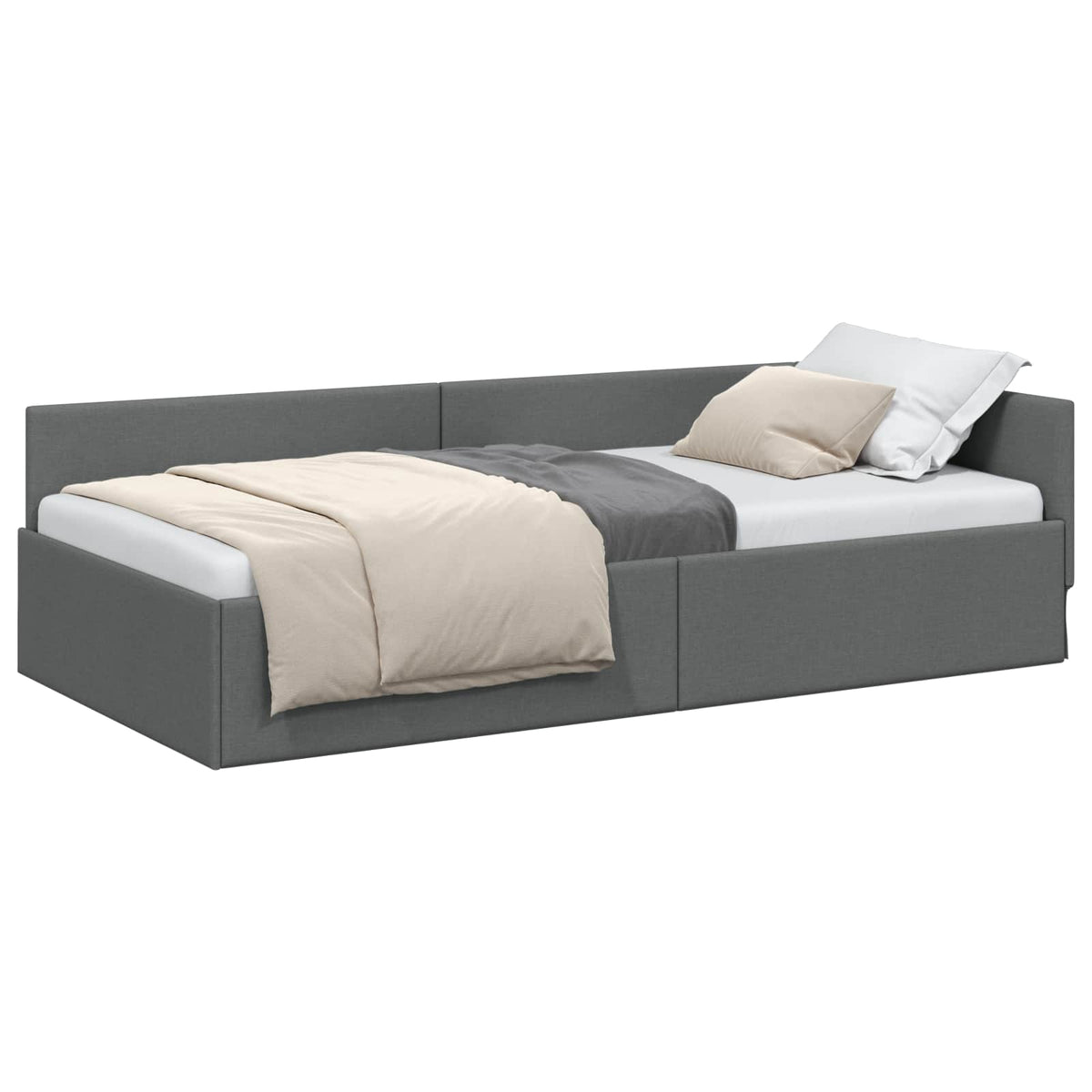 Rohový Rám Postele 90 Cm X 190 Cm Textil