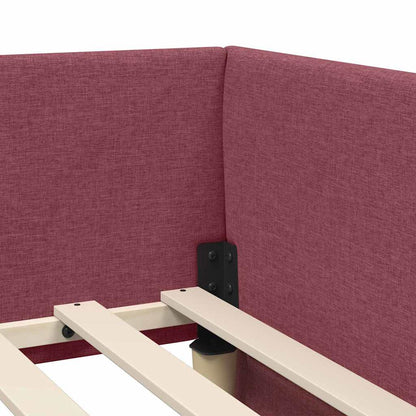 Rohový Rám Postele Víno Červené 90 Cm X 190 Cm Textil