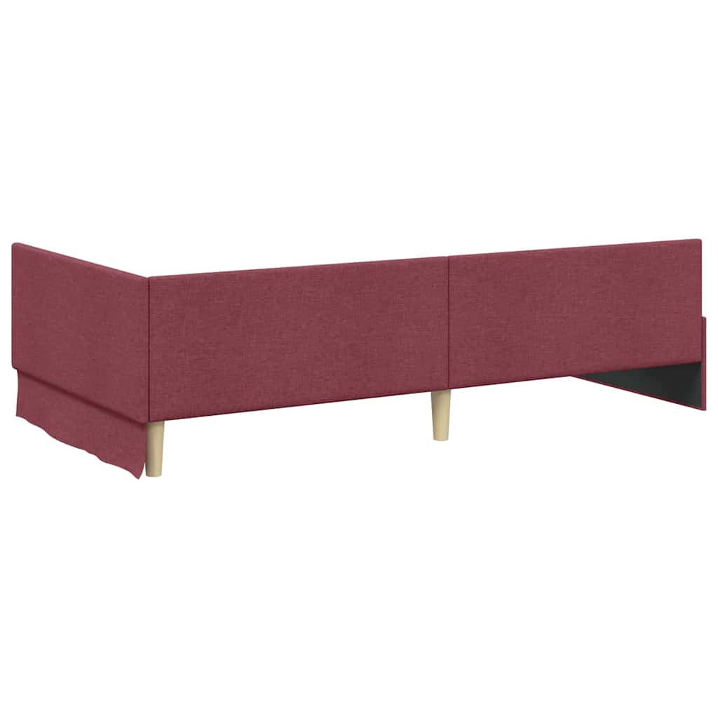 Rohový Rám Postele Víno Červené 90 Cm X 190 Cm Textil