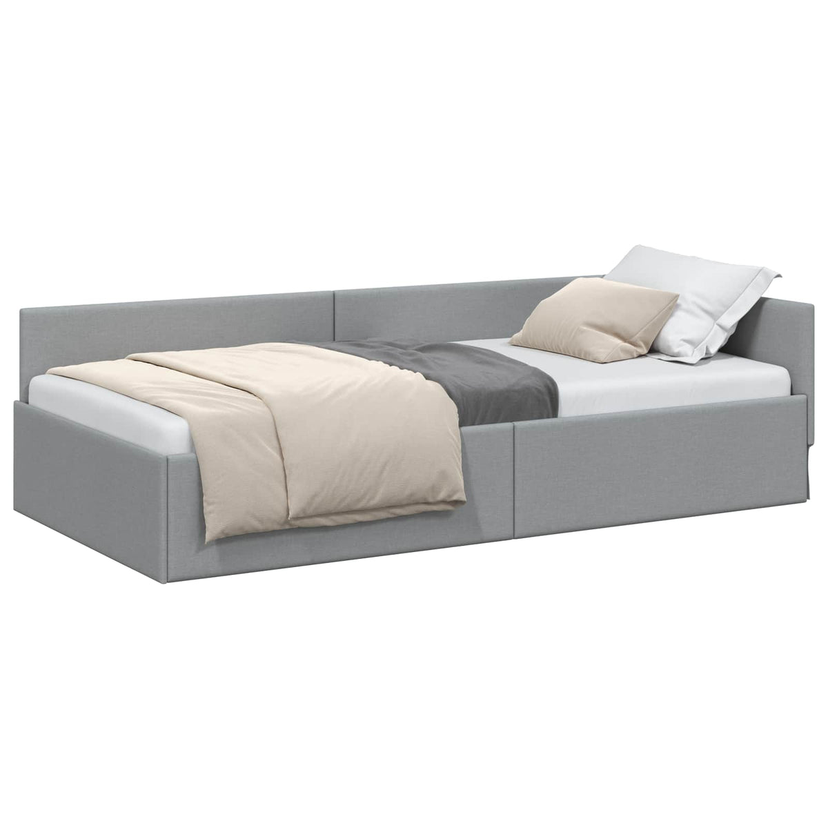 Rohový Rám Postele 100 Cm X 200 Cm Textil